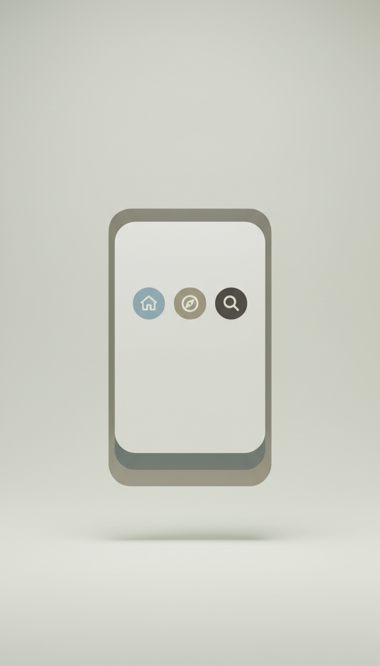 Mobile navigation UI module with smooth interactions