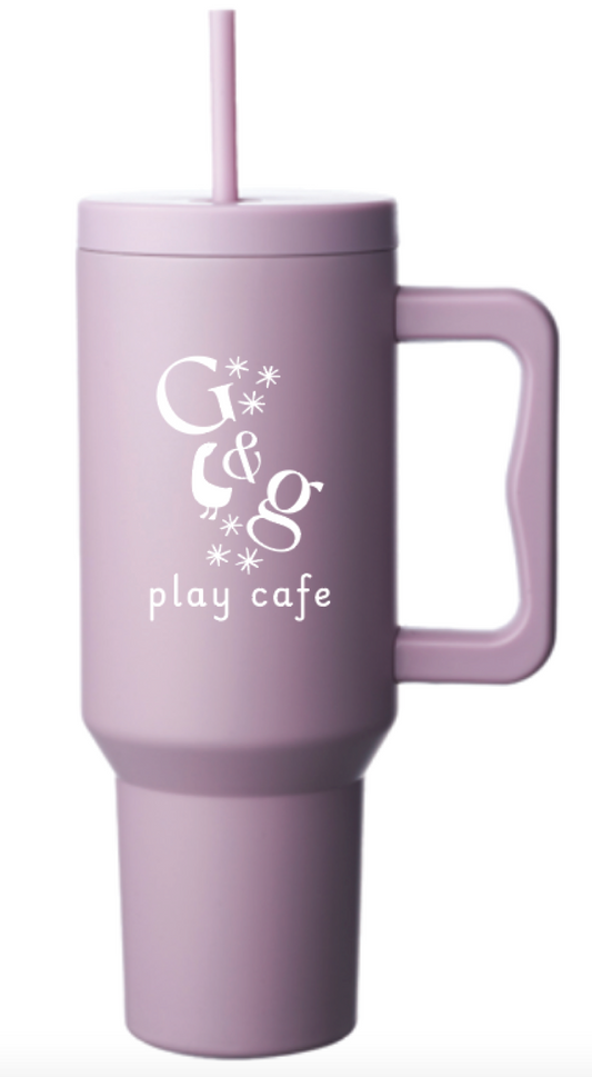 40oz Goose & Giggles Stainless Steel Insulated Travel Mug with Handle and Straw